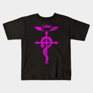 Fullmetal Alchemist Logo Pink Kids T-Shirt